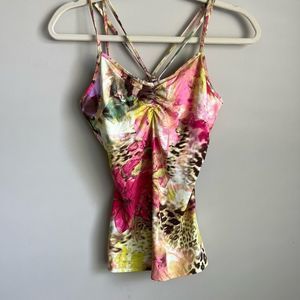 Boston Proper Floral Animal Print Tank Women’s XS NWT